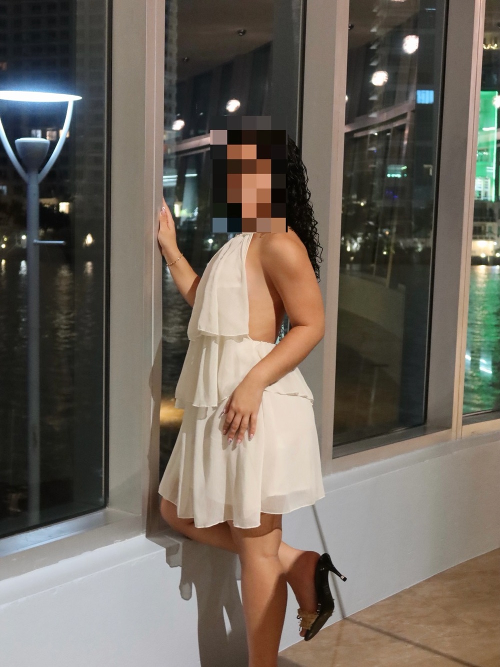Elegant White Tiered Halter Mini Dress